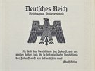 První strana vysvdení Reinholda Preisse s citátem od Adolfa Hitlera....