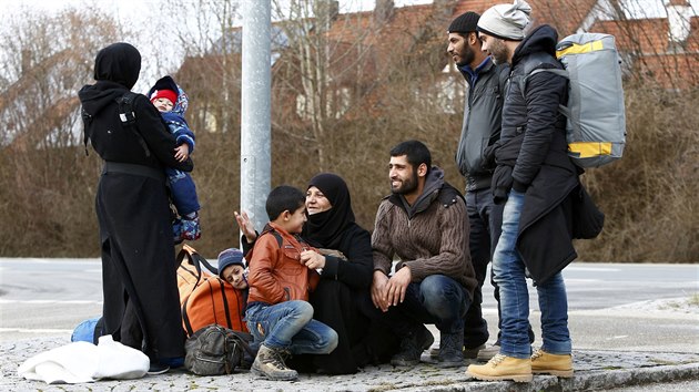 Uprchlci v bavorskm Erdingu (27. ledna 2016)