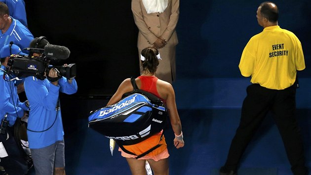 ODCHOD ZE SCNY. panlskou tenistku Garbin Muguruzaovou vyadila na Australian Open Strcov.