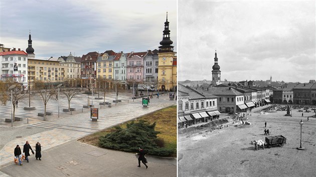 Aktuln fotografie nen vyfotografovna z takovho nadhledu, jak ml kolem roku 1890 fotograf Antonn Krtk. Pesto souasn snmek dobe ukazuje, jakou promnou ostravsk nmst prolo.