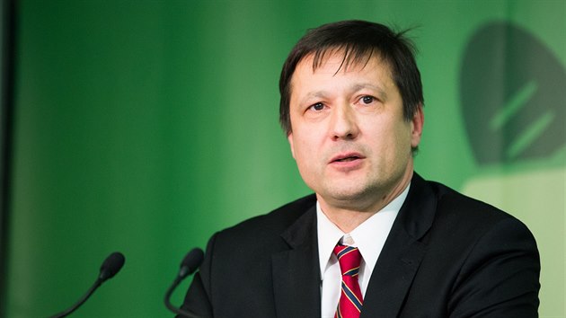 Petr Štěpánek při projevu před volbou předsedy Strany zelených