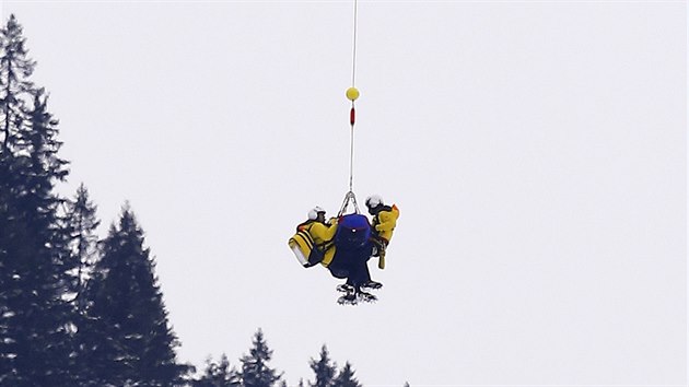 Rakousk lya Georg Streitberger ml tk pd v Kitzbhelu a musel bt pevezen helikoptrou.