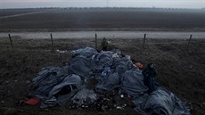 Uprchlíci na ecko-makedonské hranici (27. ledna 2016)