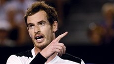 Andy Murray si povídá s rozhodím ve tvrtfinále Australian Open.