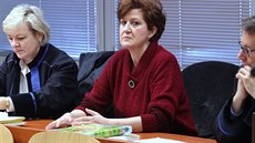 Věra Marešová u Krajského soudu v Ústí nad Labem (21. ledna 2016)