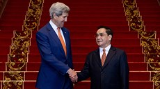 Americký ministr zahranií John Kerry na návtv Laosu (24. ledna 2016)