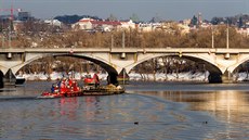 Pražský Libeňský most v lednu 2016