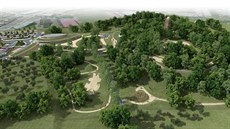 Vizualizace vzhledu kulturn� rekrea�ního areálu Mamutov, který má mít �est...