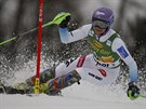 SMLA. árka Strachová v prvním kole slalomu v Mariboru, které dokonila na...