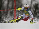 výcarská lyaka Wendy Holdenerová na trati slalomu v Mariboru.