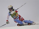 výcarská lyaka Michelle Gisinová na trati slalomu v Mariboru.