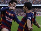 ÚDERNÁ DVOJICE. Luis Suárez (vpravo) se ze své branky raduje s Lionelem Messim....