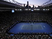 Pohled na zaplnn hledit pi finle Australian Open.