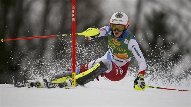 vcarsk lyaka Wendy Holdenerov na trati slalomu v Mariboru.