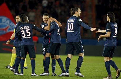 Gólová oslava fotbalist Paris St. Germain.