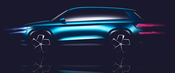 Skica konceptu nového velkého SUV značky Škoda