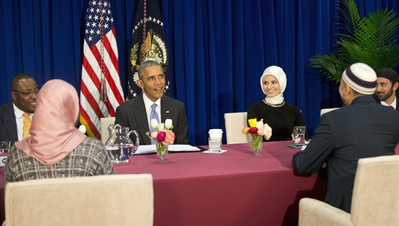Americký prezident Barack Obama se setkal s leny americké muslimské komunity v...