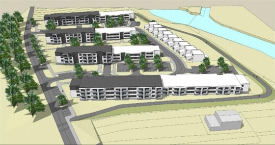 Vizualizace zám�ru firmy Kaláb, v osmi bytovkách a devíti rodinných domech by v...