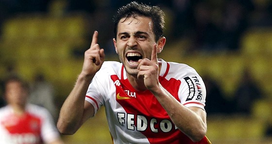 Bernardo Silva z Monaka slaví gól.