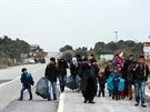 Uprchlíci na eckém ostrov Lesbos (30. ledna 2016)