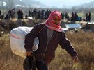 Syrtí uprchlíci na hranici Turecka (30. ledna 2016)