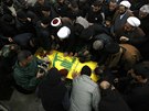 Poheb vojáka Hizballáhu, který padl v Sýrii (6. února 2016)