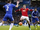 Kapitán Manchesteru United Wayne Rooney v akci v zápase s Chelsea.