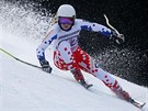 Ester Ledecká ve sjezdu v Garmisch-Partenkirchenu.