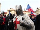 Momentka z demonstrace na Hradanském námstí.