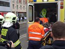Mu� spadl do koleji�t� na stanici metra Florenc (9.1.2016)