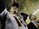 Slavný Peyton Manning z Denveru po triumfu v Super Bowlu