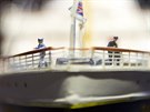 Mohutná pí modelu Titaniku na výstav Titanic