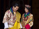 Bhútánský král Jigme Khesar Namgyel Wanghung a královna Jetsun Pema (Thimphu,...