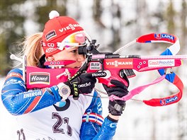 Eva Puskarkov na stelnici v kanadskm Canmore.