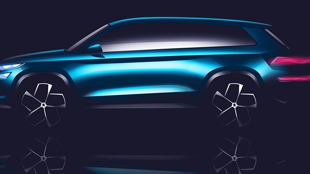 Skica konceptu nového velkého SUV značky Škoda