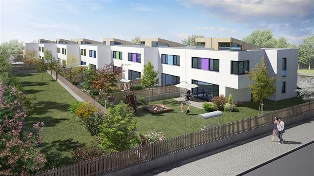 Firma Stavos v Maloměřicích chystá projekt o čtyřech etapách. Během něj mají vyrůst řadové domky (na vizualizaci), bytovky i dvanáctipatrový věžák.