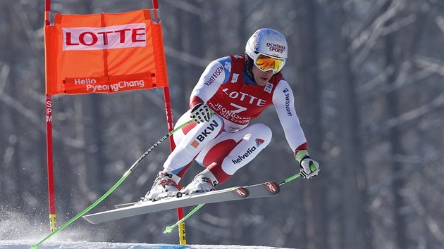 vcarsk lya Carlo Janka na trati superobho slalomu v korejskm ongsonu.