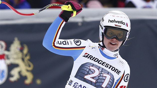 Nmeck lyaka Viktoria Rebensburgov v cli superobho slalomu v Ga-Pa.