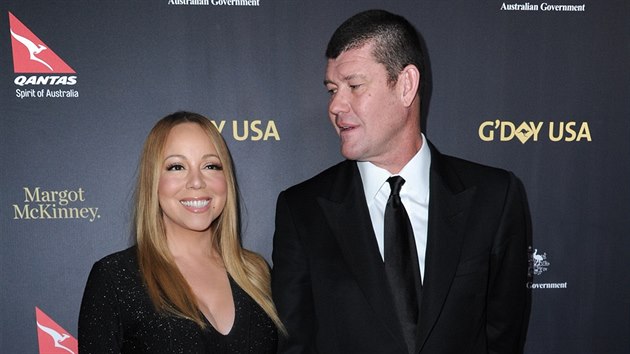 Mariah Carey a miliardář James Packer (Los Angeles, 28. ledna 2016)