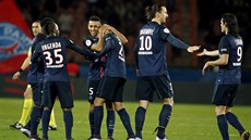 Gólová oslava fotbalist� Paris St. Germain.