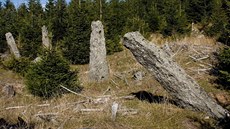 Zbytky obory v Jizerských horách.