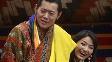 Bhútánský král Jigme Khesar Namgyel Wanghung a královna Jetsun Pema