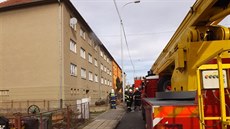 P�t sbor� profesionálních a dobrovolných hasi�� zasahovalo dnes v Boskovicích...