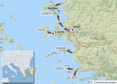 Nejastj trasy benc z Turecka na eck ostrovy. Na nich se plnuje...