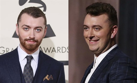 Sam Smith na cenách Grammy v roce 2016 a 2015