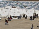 Uprchlický tábor na severu Sýrie u hranic Turecka (9. února 2016)