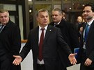 Maarský premiér Viktor Orbán na summitu hlav stát EU v Bruselu (19.2.2016)