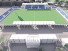 Vizualizace budouc podoby fotbalovho stadionu v Pardubicch.