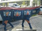 Kráva v Pobení ulici v Karlín.
