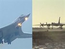 Ruské bombardéry Tu-160 a Tu-95 v akci